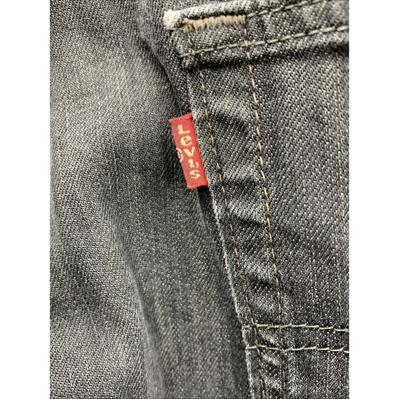 Levi's 513 Denim Jeans Men's Slim Straight Distressed Zip Black Size 36X30 - Picture 11 of 16